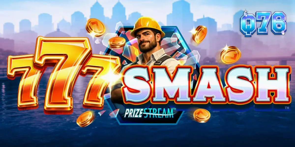 Interface do jogo de slot 777 Smash com tema de construção industrial